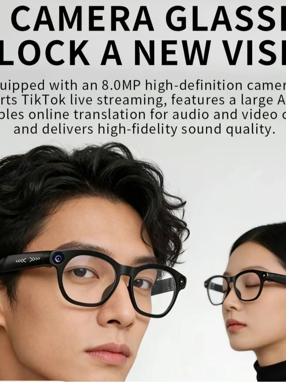 Lentes con Ia , cámara, bluetooth, audífonos, graba y toma fotos traductor